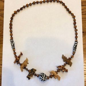 Wooden charm necklace